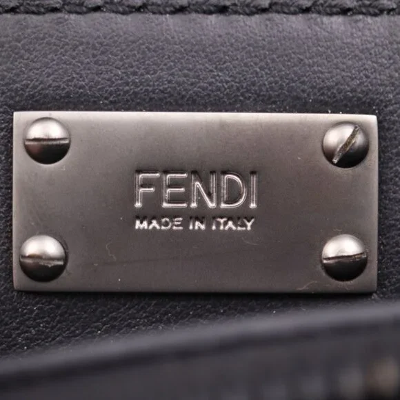 Fendi Peekaboo Fit Business Bag 7 Va406 Leather Black Silver Hardware Selleria - Picture 8 of 10